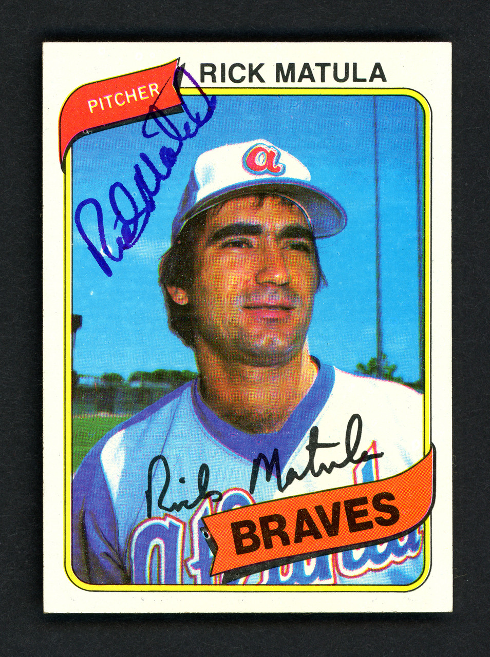Rick Matula Autographed 1980 Topps Card #596 Atlanta Braves SKU