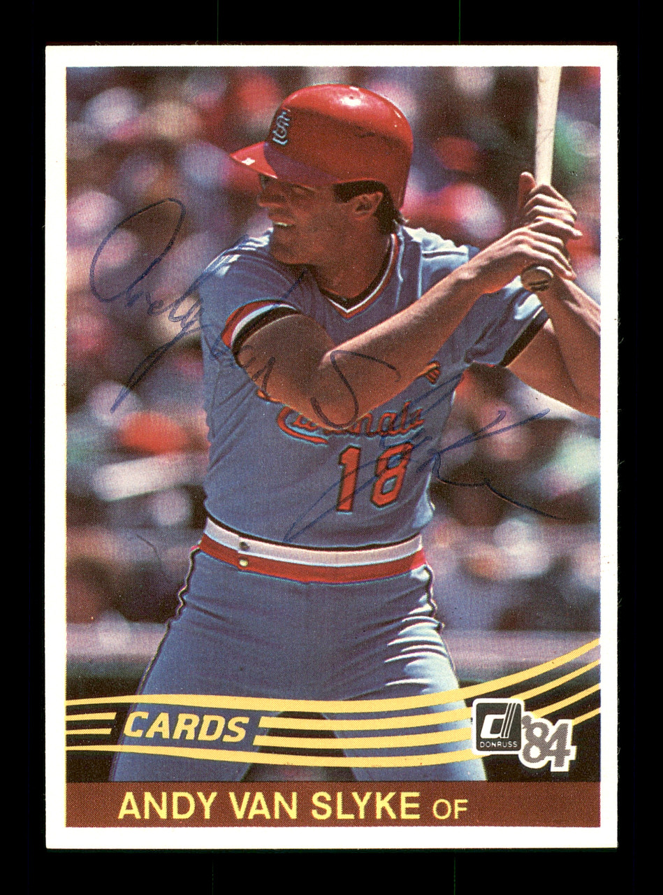 Andy Van Slyke Autographed 1984 Donruss Rookie Card #83 St. Louis Cardinals  SKU #166686