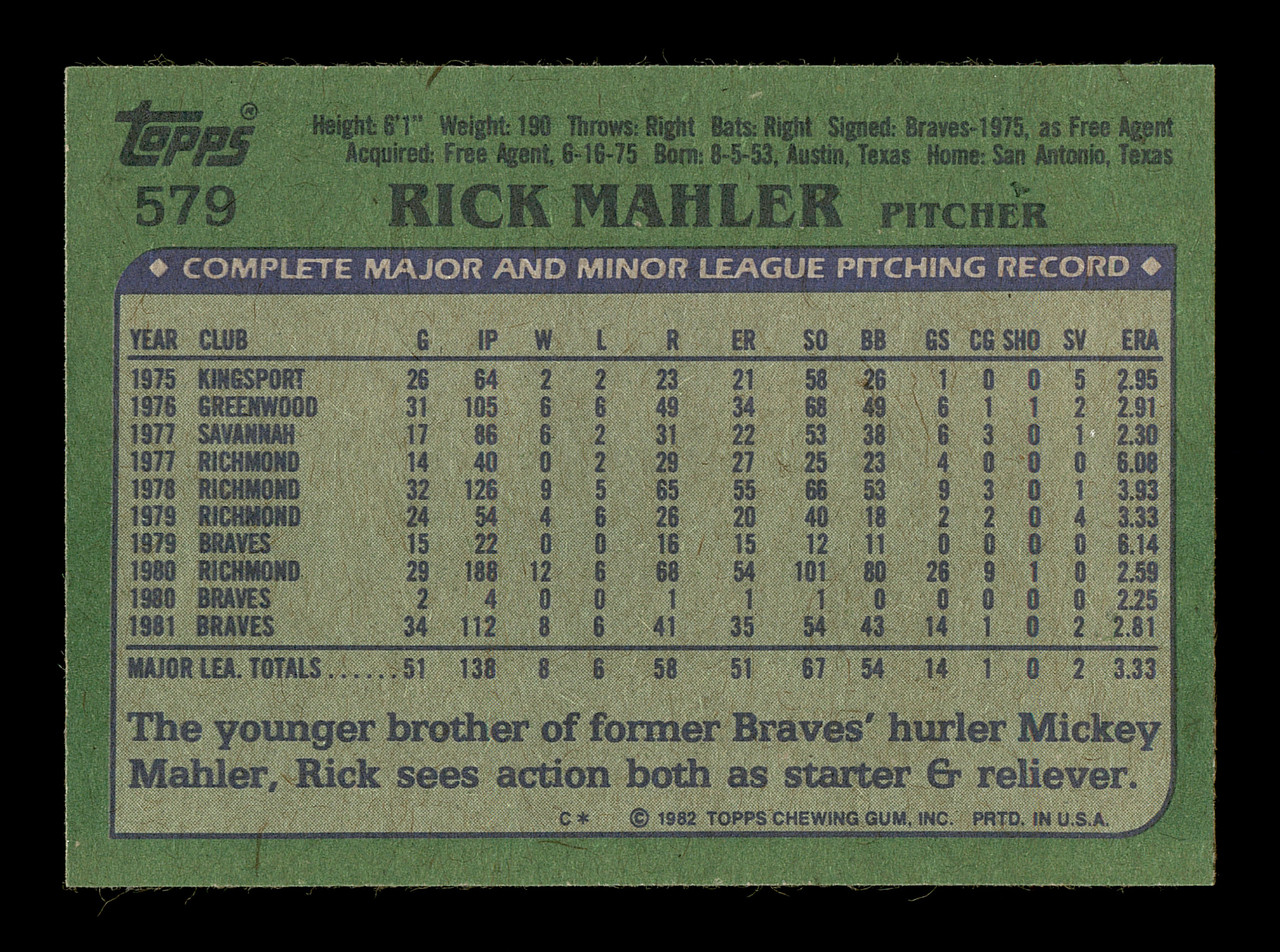 Rick Matula Autographed 1980 Topps Card #596 Atlanta Braves SKU # 158650 -  Mill Creek Sports