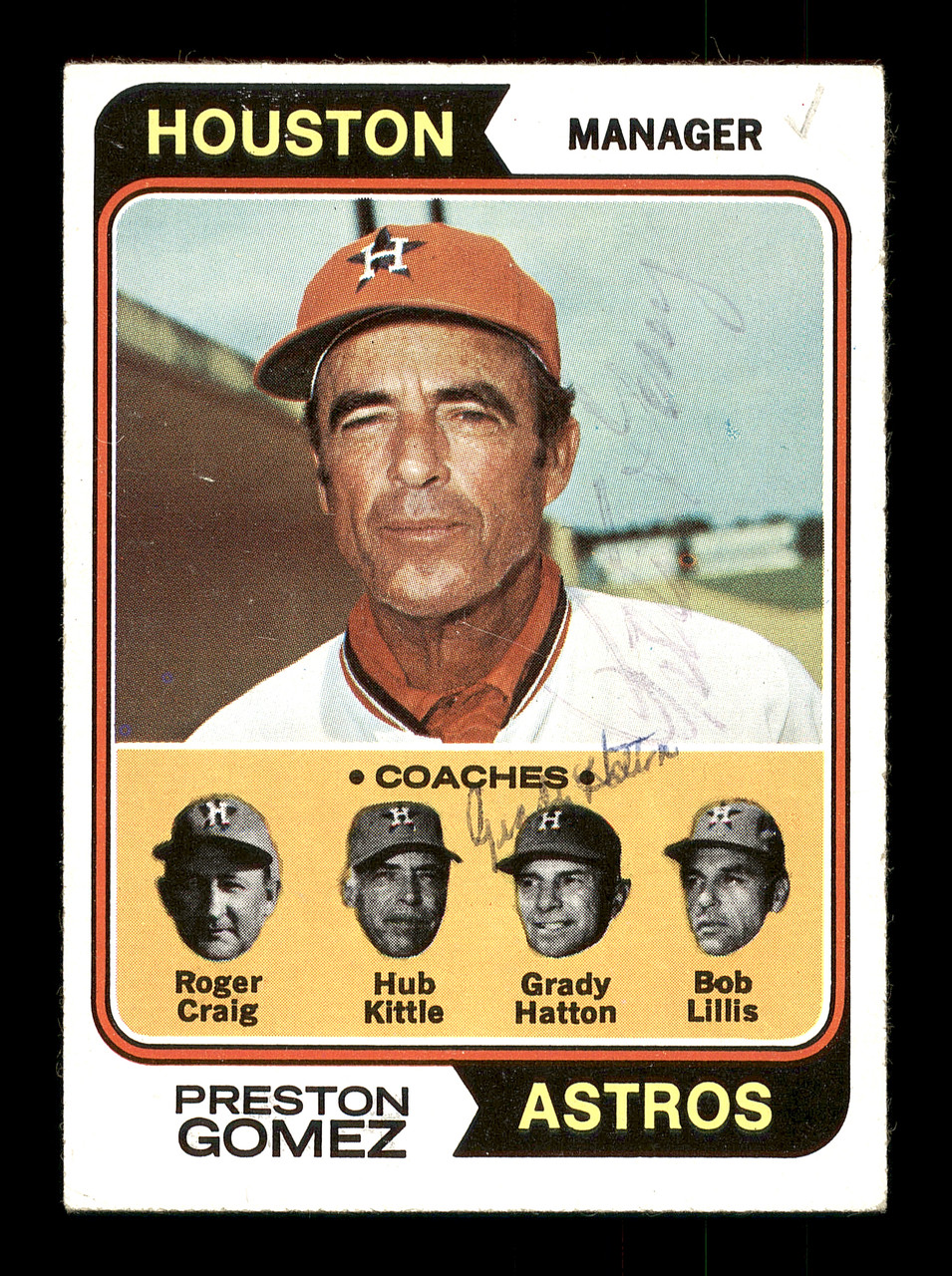 Jim Crawford Autographed 1974 Topps Card #279 Houston Astros SKU #184682 -  Mill Creek Sports