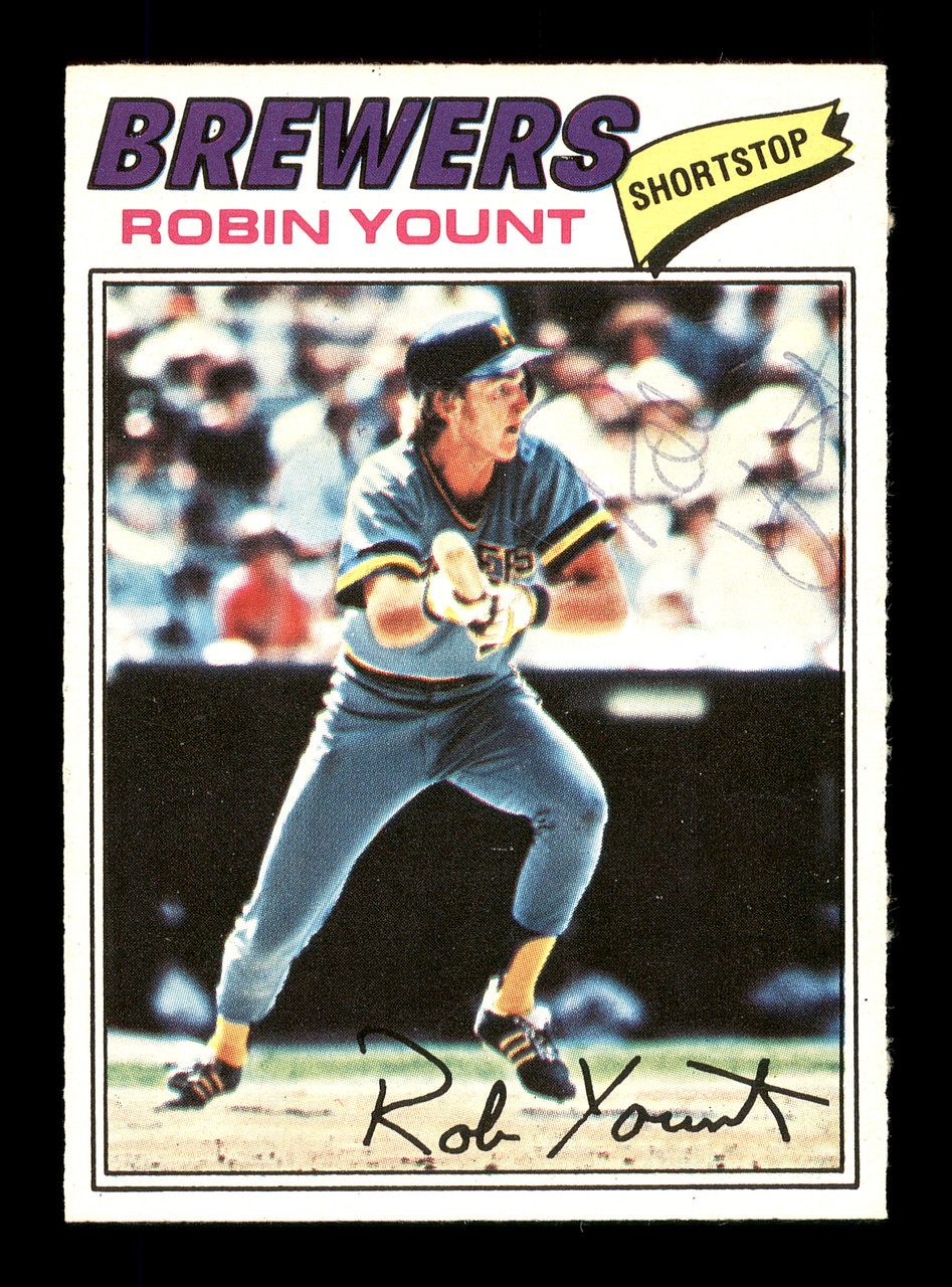 Robin Yount Autographed 1977 O-Pee-Chee Card #204 Milwaukee Brewers SKU  #169074