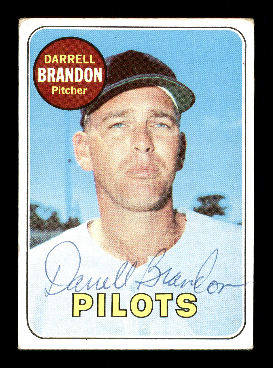 Darrell Brandon Autographed 1969 Topps Card #301 Seattle Pilots