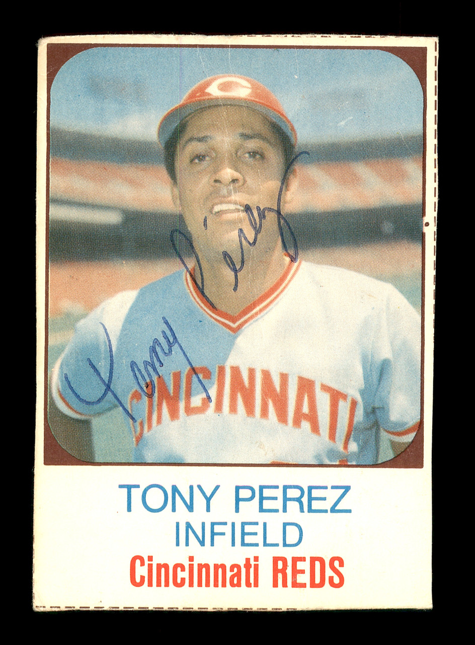 Tony Perez Autographed 1975 Hostess Card #127 Cincinnati Reds SKU