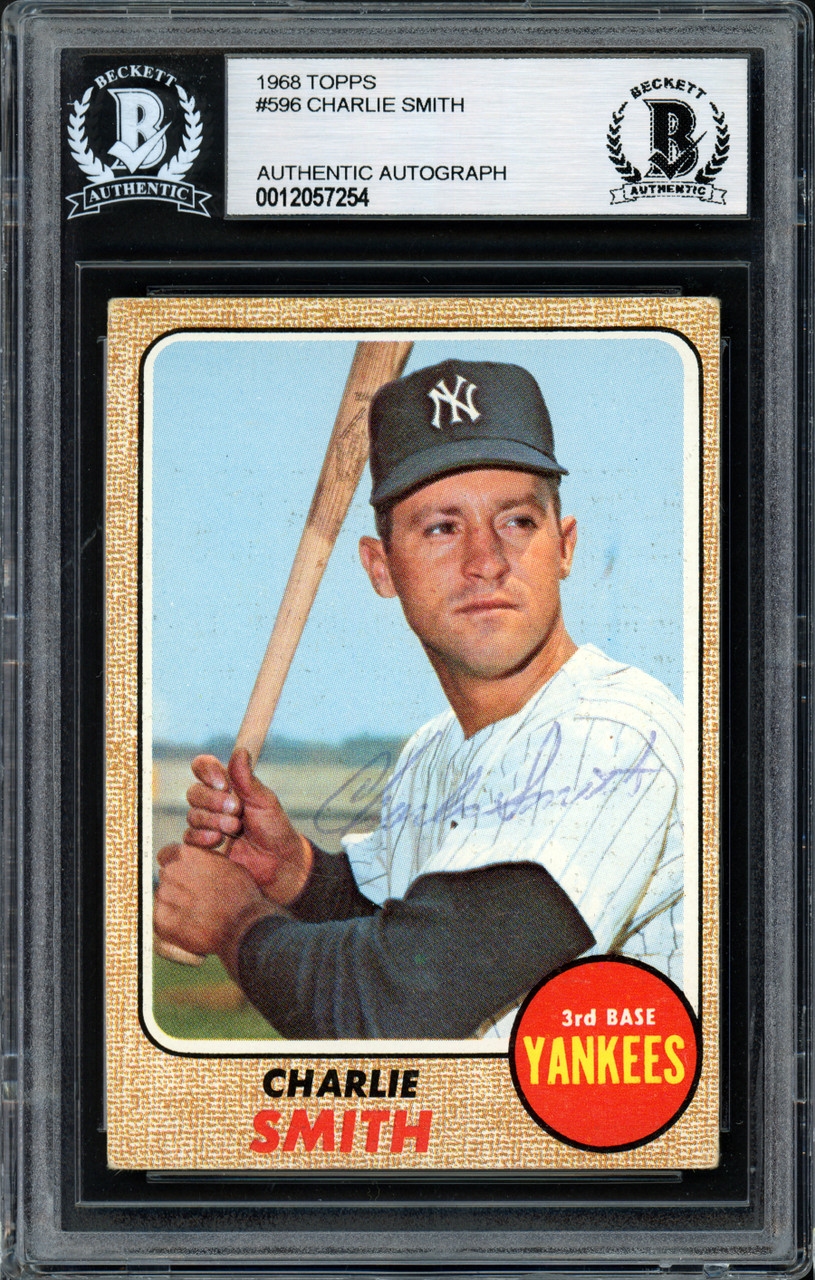 Charlie Smith Autographed 1968 Topps Card #596 New York Yankees