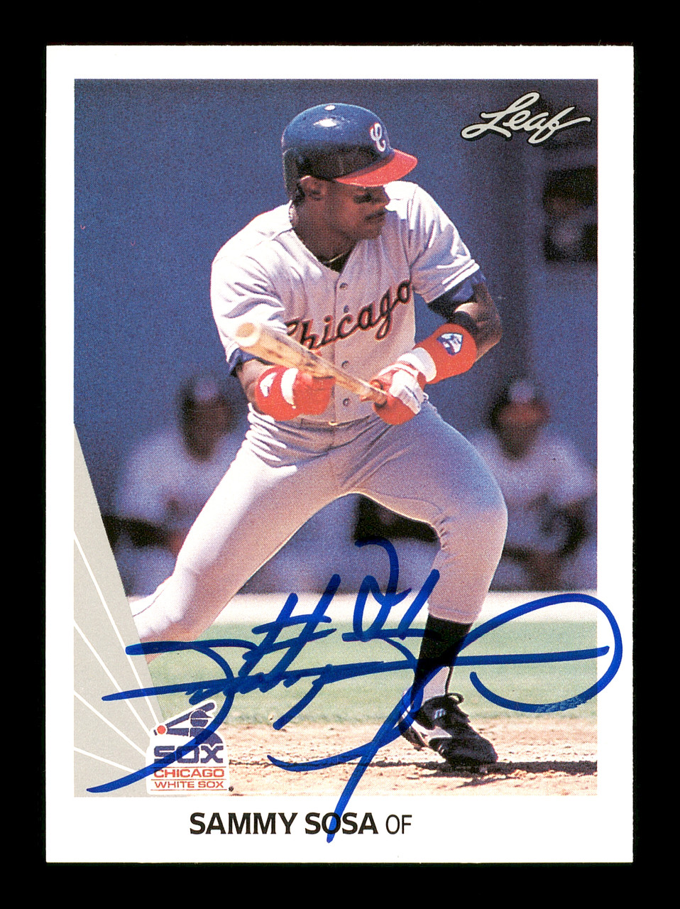 Sammy Sosa Autographed 1990 Leaf Rookie Card #220 Chicago White Sox SKU  #175475 - Mill Creek Sports