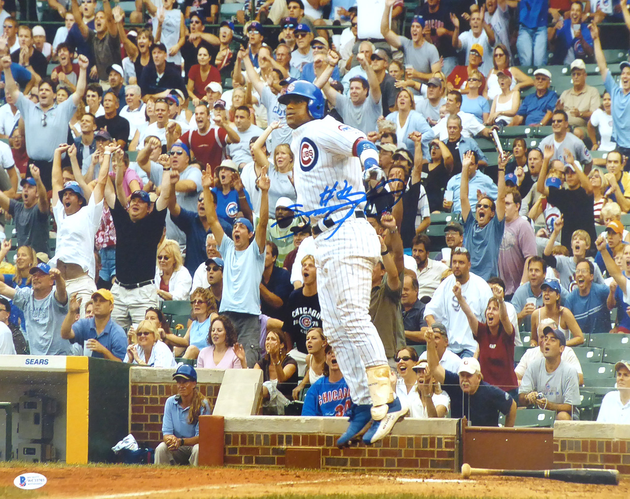 Sammy Sosa Signed 16 X 20 Chicago Cubs Photo With Matching 