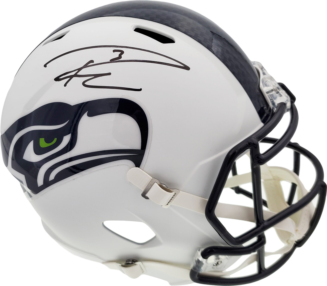 Russell Wilson Autographed Seattle Seahawks Flat Matte White Full Size  Speed Replica Helmet RW Holo Stock #178958 - Mill Creek Sports