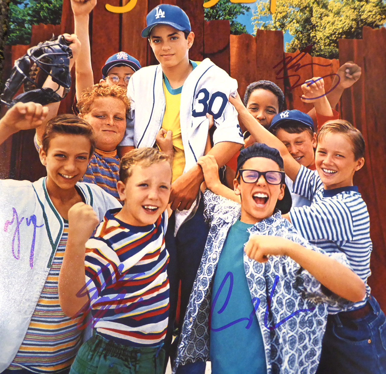 The Sandlot Cast Autographed White Jersey With 5 Signatures MCS