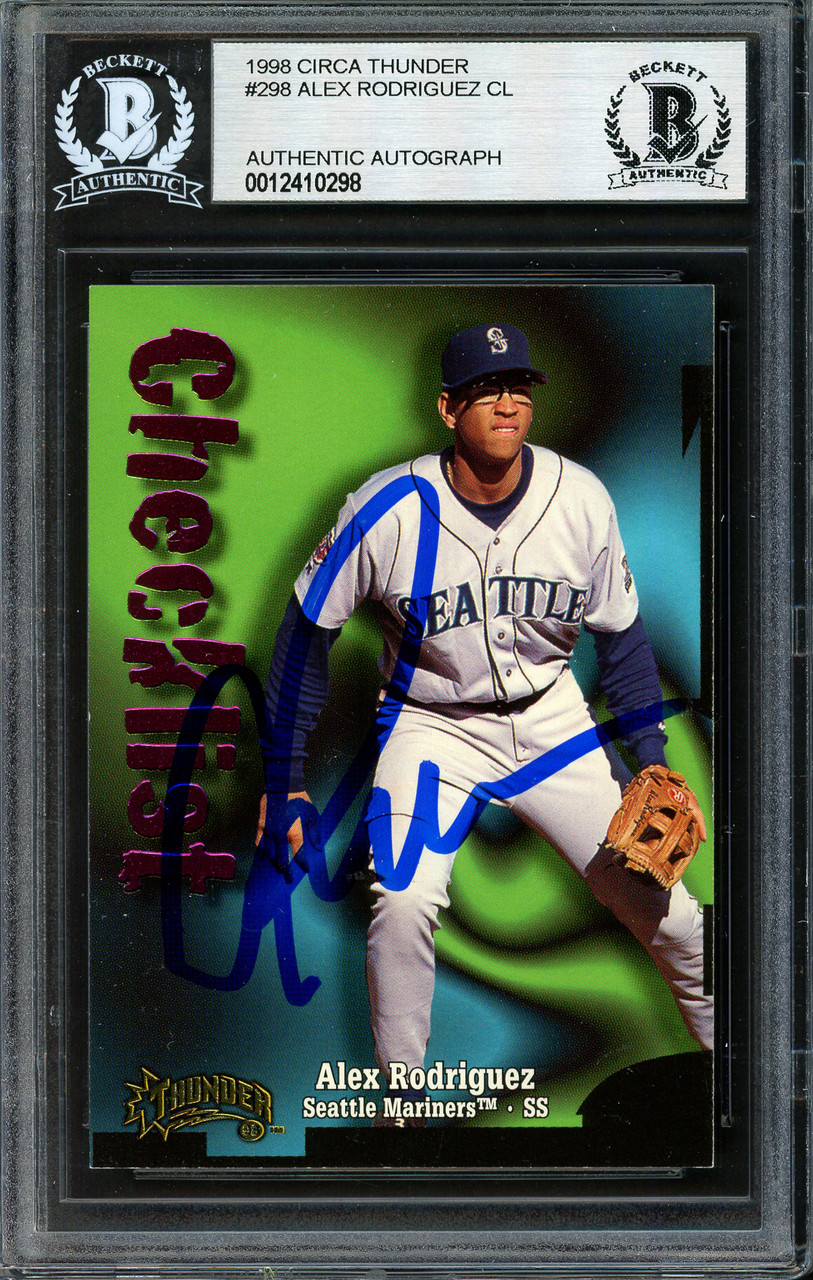 Alex Rodriguez Autographed 1998 Skybox Circa Thunder Card #298 