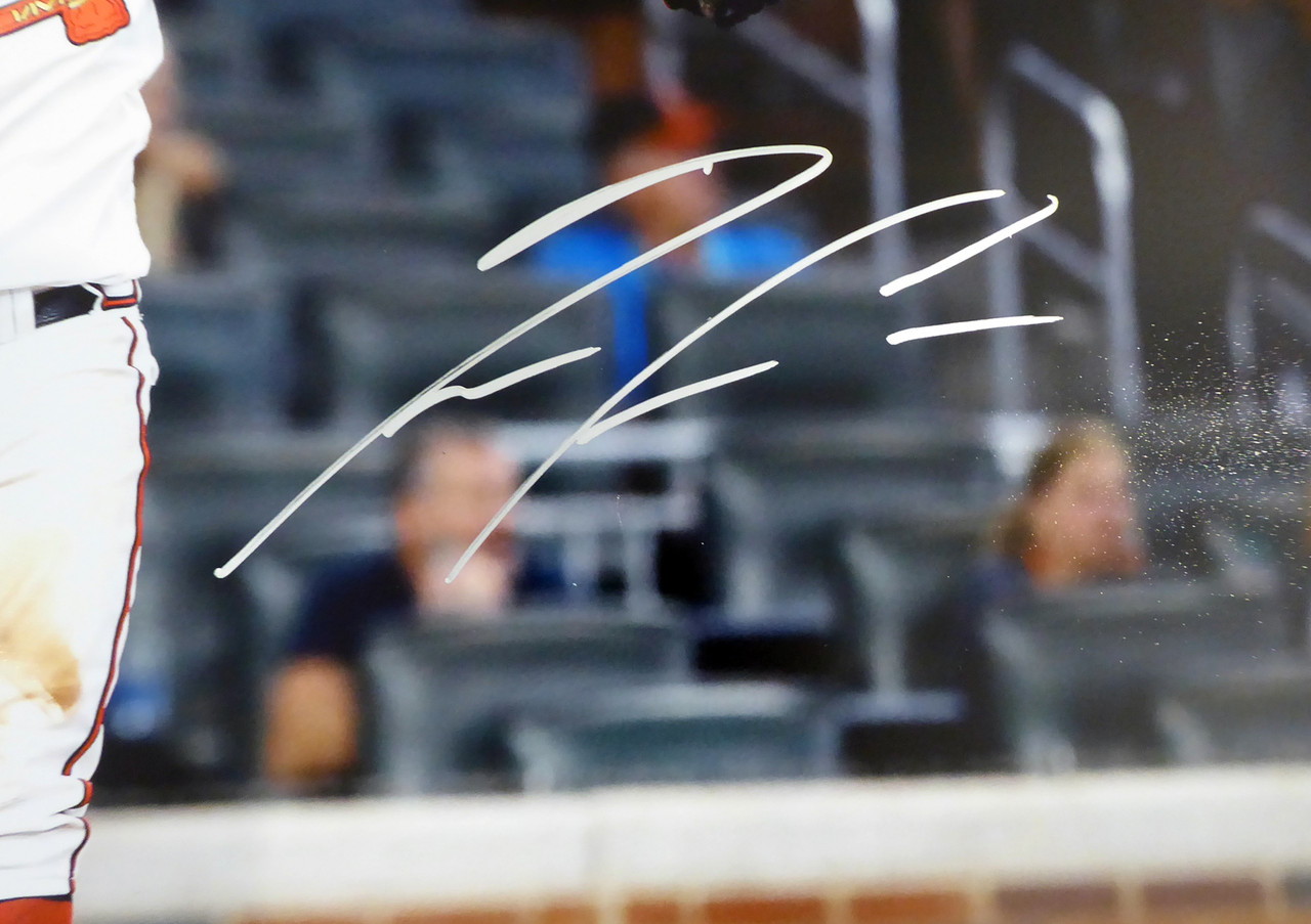 Ronald Acuna Jr. Atlanta Braves Autographed Baseball & Mahogany Display Case