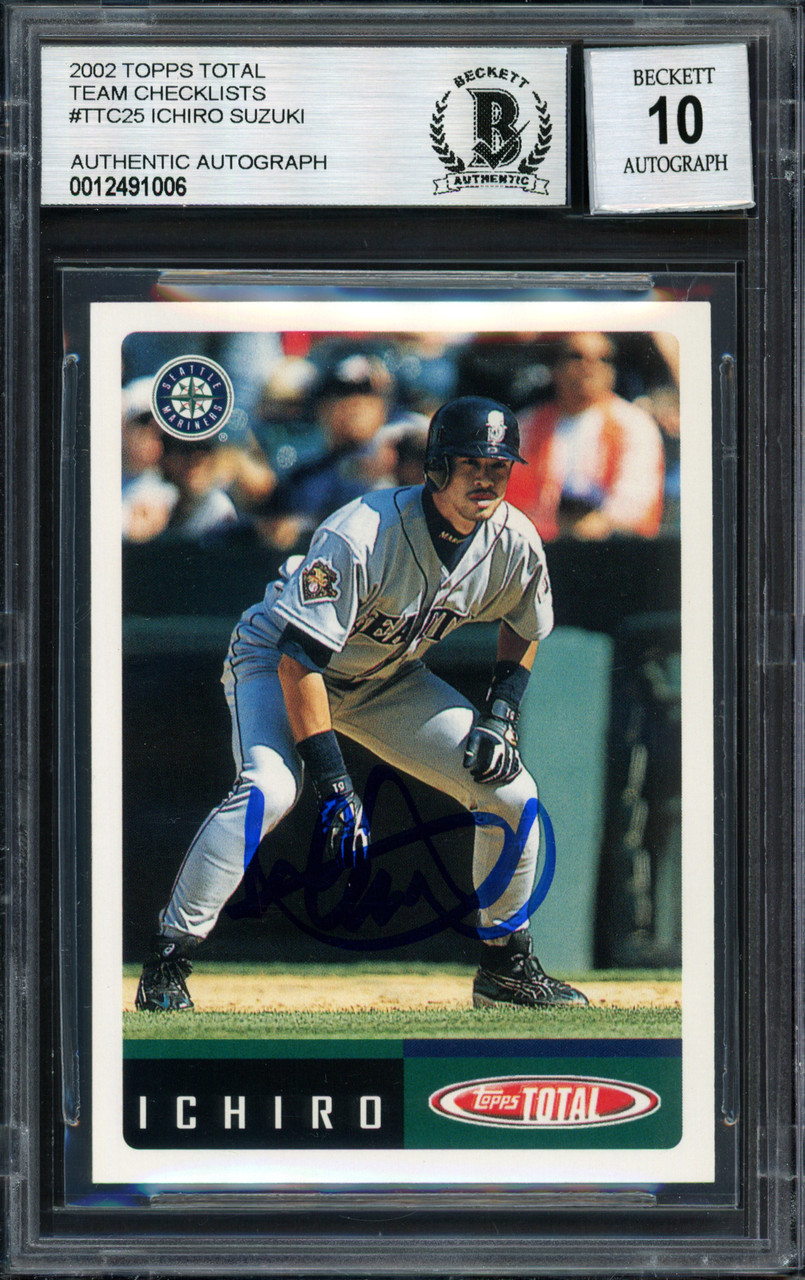 Ichiro Suzuki Autographed 2002 Topps Total Card #25 Seattle