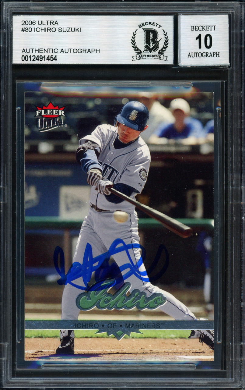 Ichiro Suzuki Autographed Signed 2002 Fleer Ultra Card #205 Seattle  Mariners Beckett Beckett