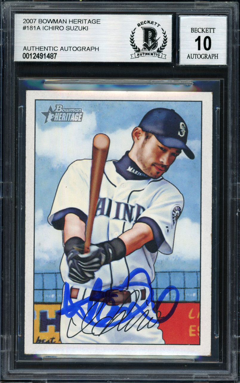Ichiro Suzuki Autographed 2007 Bowman Heritage Card #181 Seattle 