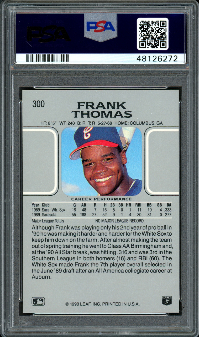 Frank Thomas Autographed 1990 Score Traded Rookie Card #86T Chicago White  Sox (Smudged) Beckett BAS #15786892 - Mill Creek Sports