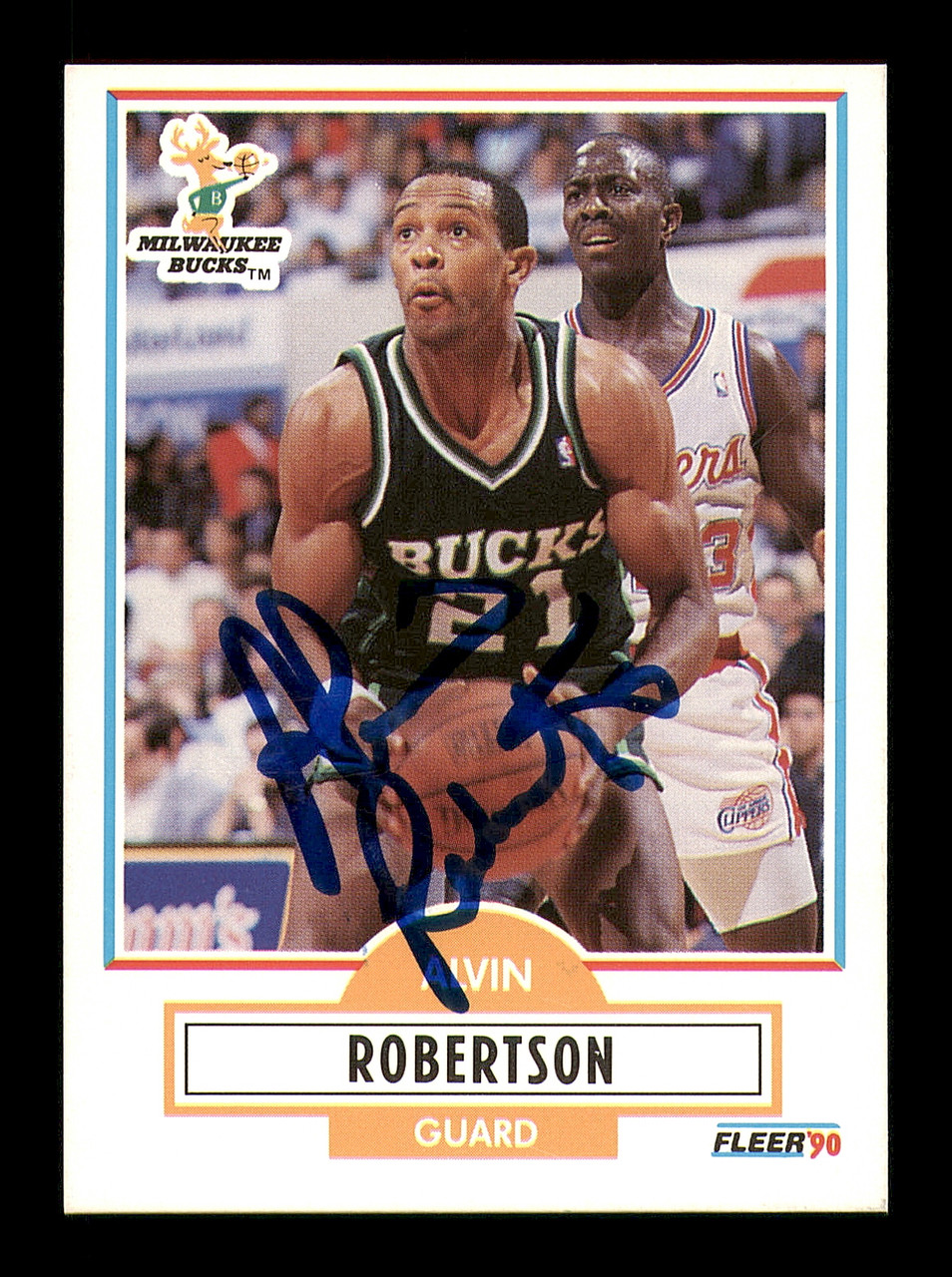 Alvin Robertson Autographed 1990-91 Fleer Card #109 Milwaukee