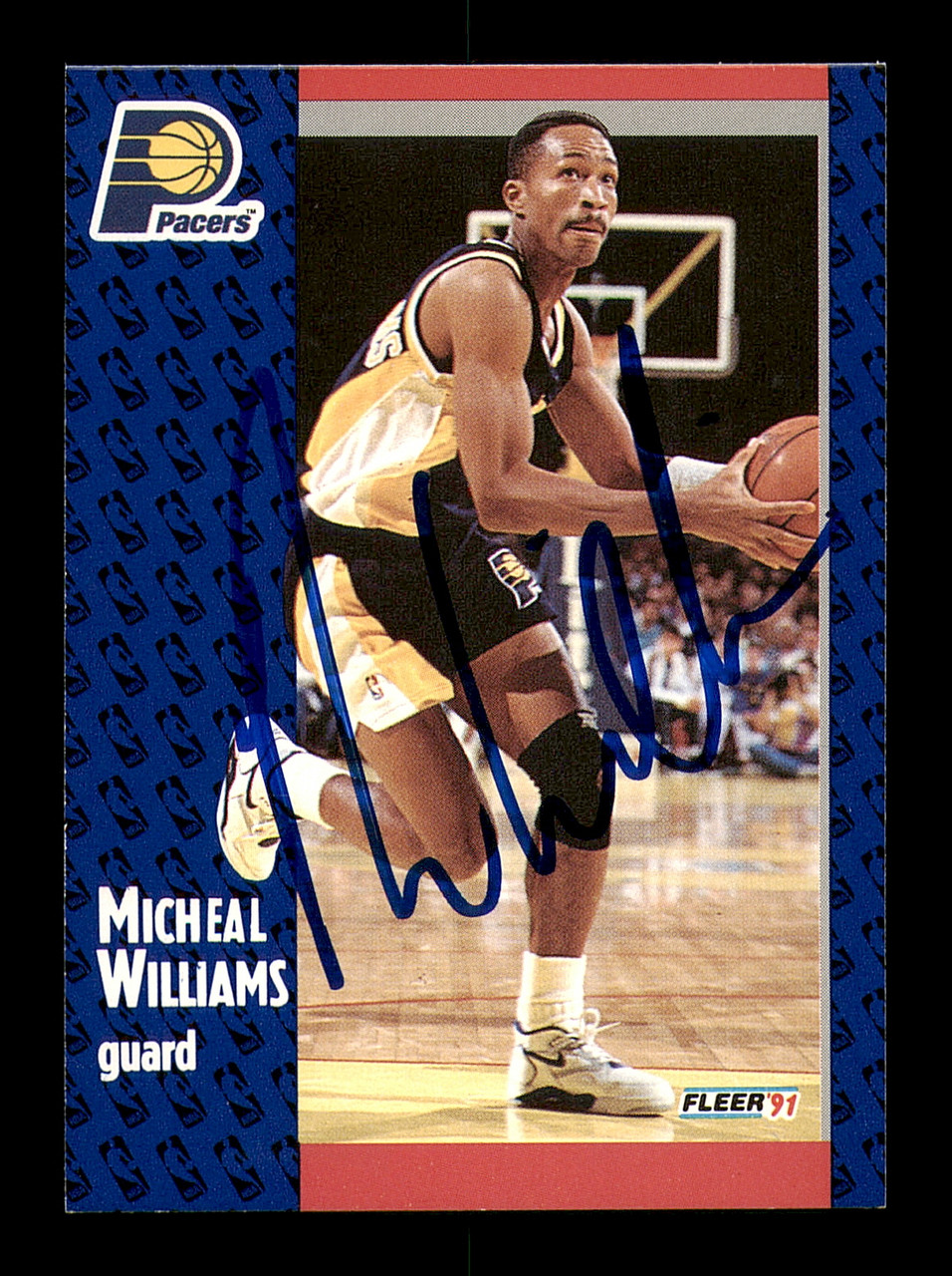 Michael Williams Autographed 1991-92 Fleer Card #88 Indiana Pacers SKU  #183312 - Mill Creek Sports