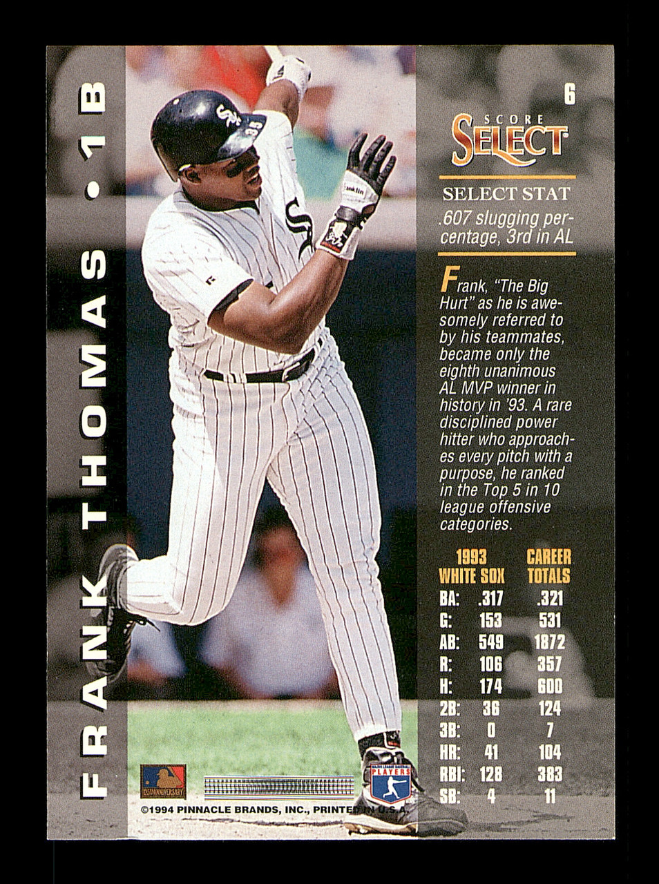 Autograph Warehouse 653535 Frank Thomas Player Worn Jersey Patch Baseball Card - Chicago White Sox - 2002 Upper Deck Diamond Connection No.262 Le 11