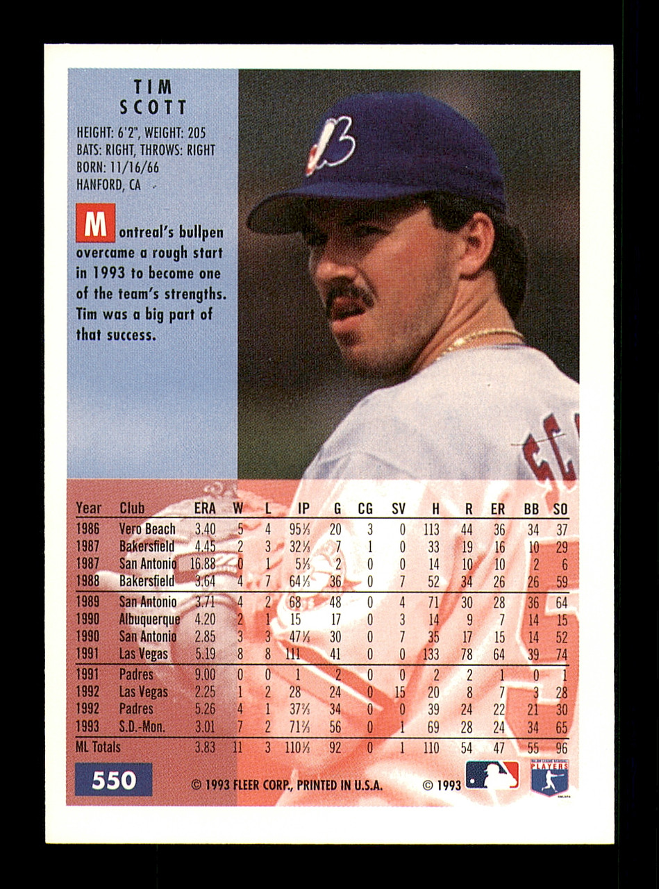 Butch Henry Autographed 1994 Fleer Card #541 Montreal Expos SKU #183611