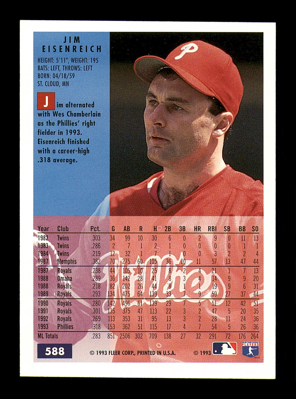 John Kruk Autographed 1991 Fleer Ultra Card #266 Philadelphia Phillies SKU  #183499