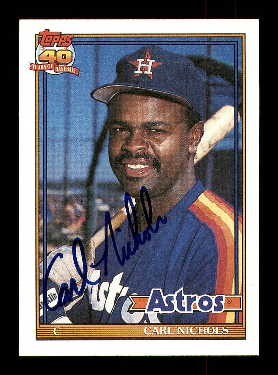 Carl Nichols Autographed 1991 Topps Card #119 Houston Astros SKU #183768 -  Mill Creek Sports