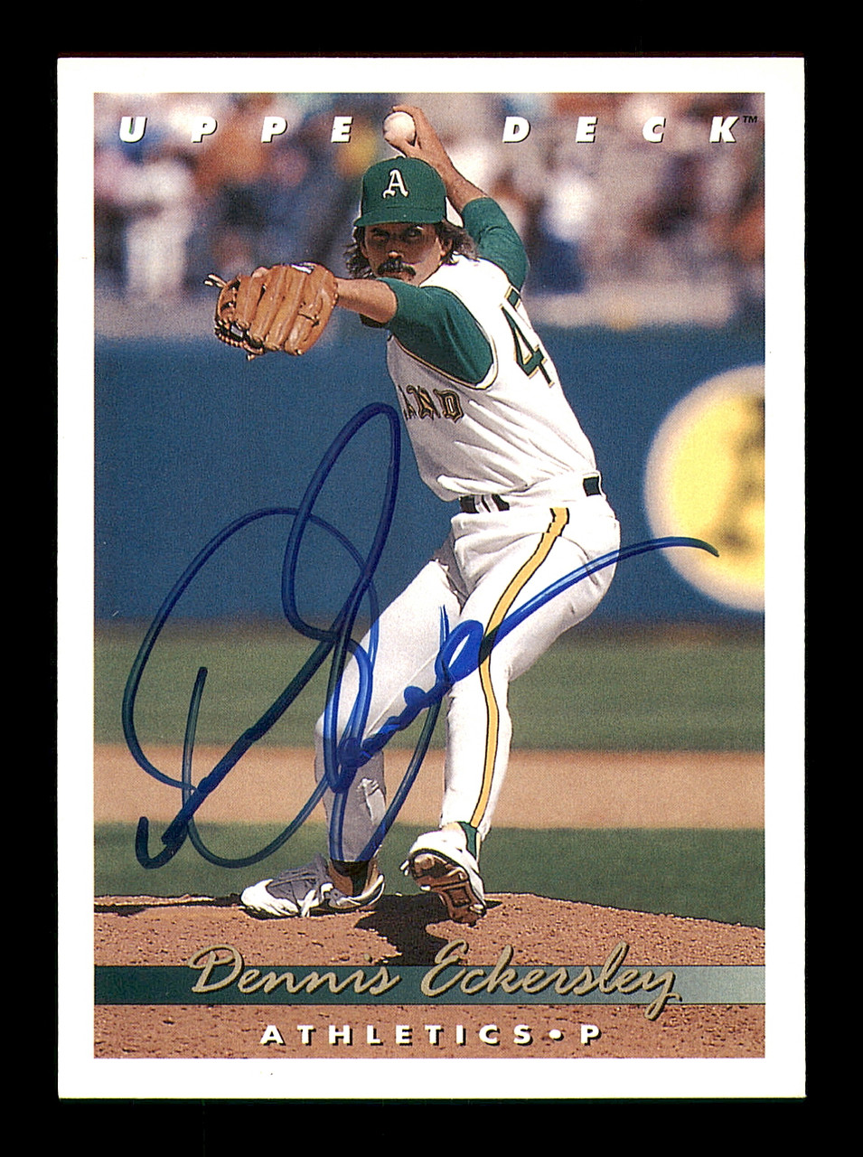  Dennis Eckersley Autographed Hand Signed Oakland A's