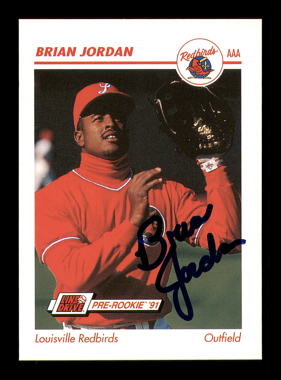 Brian Jordan Autographed 1991 Impel Rookie Card #238 Louisville