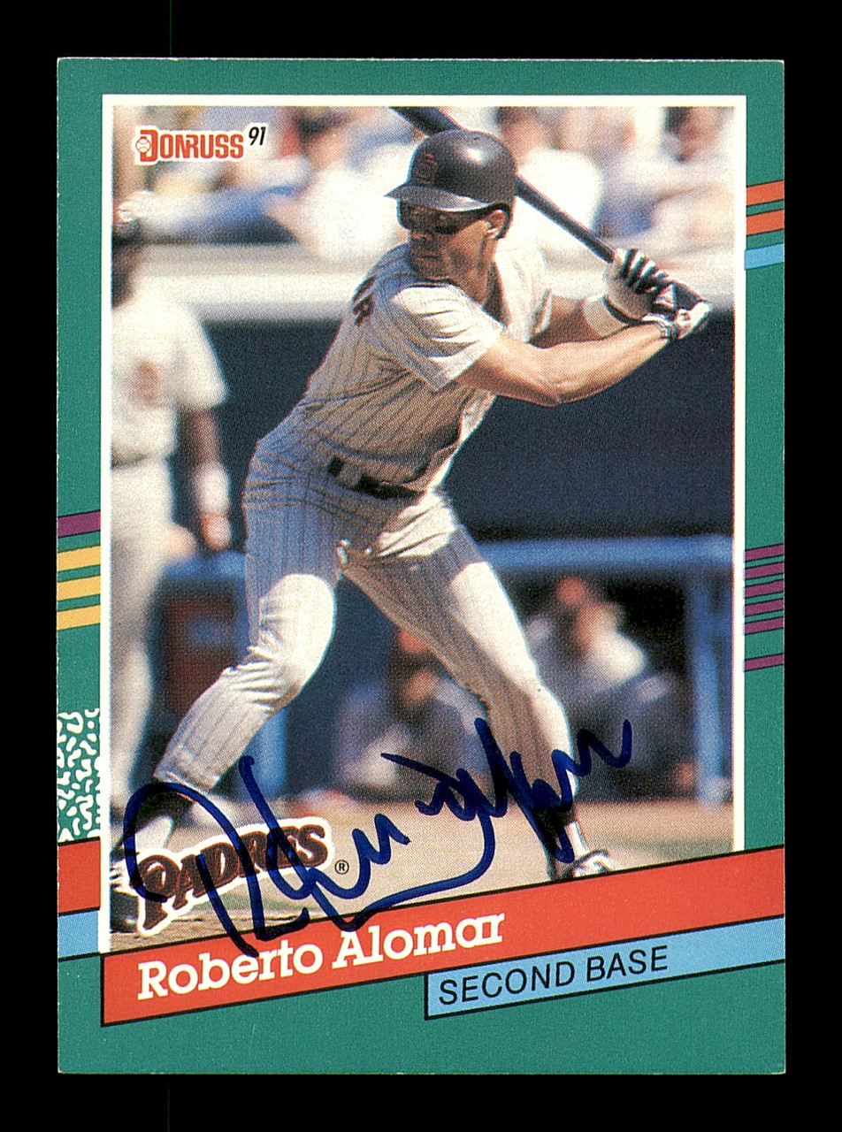 Roberto Alomar Autographed 1991 Donruss Card #682 San Diego Padres SKU  #184463 - Mill Creek Sports