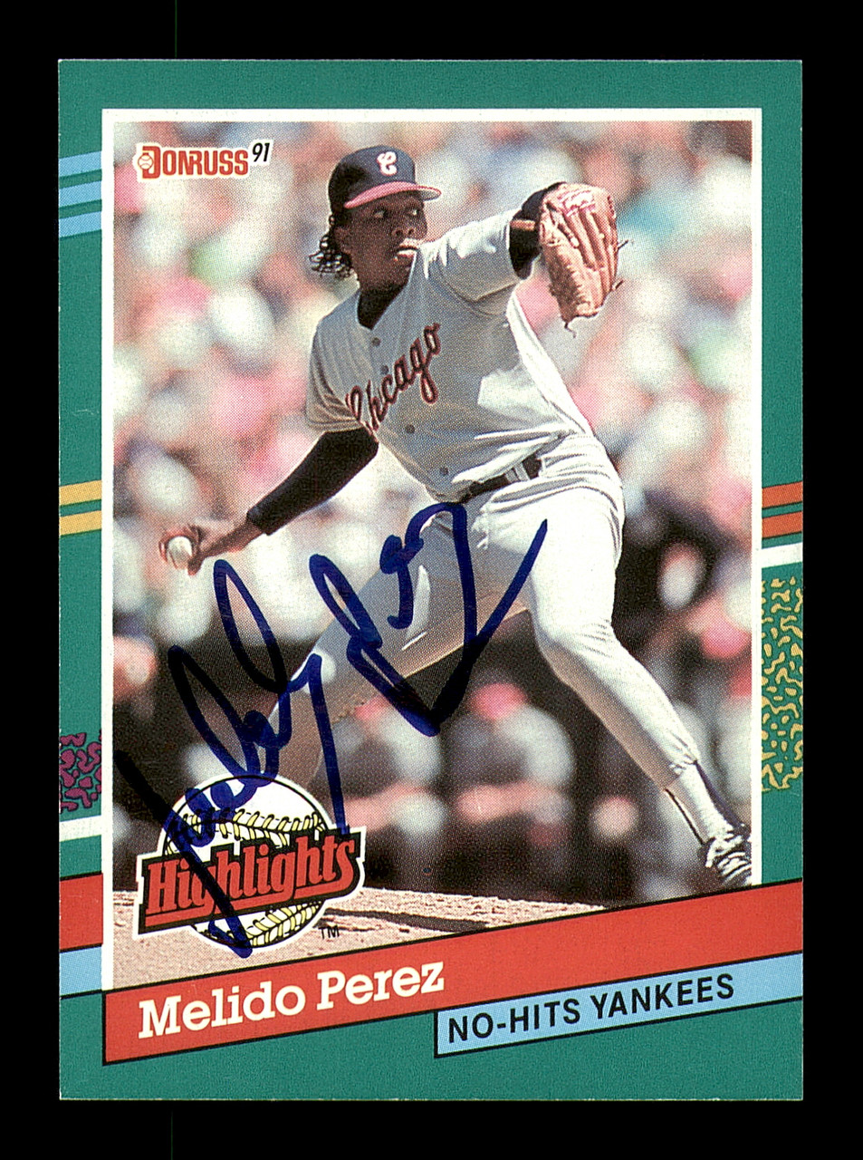 Melido Perez Autographed 1991 Donruss Card #BC-13 Chicago White