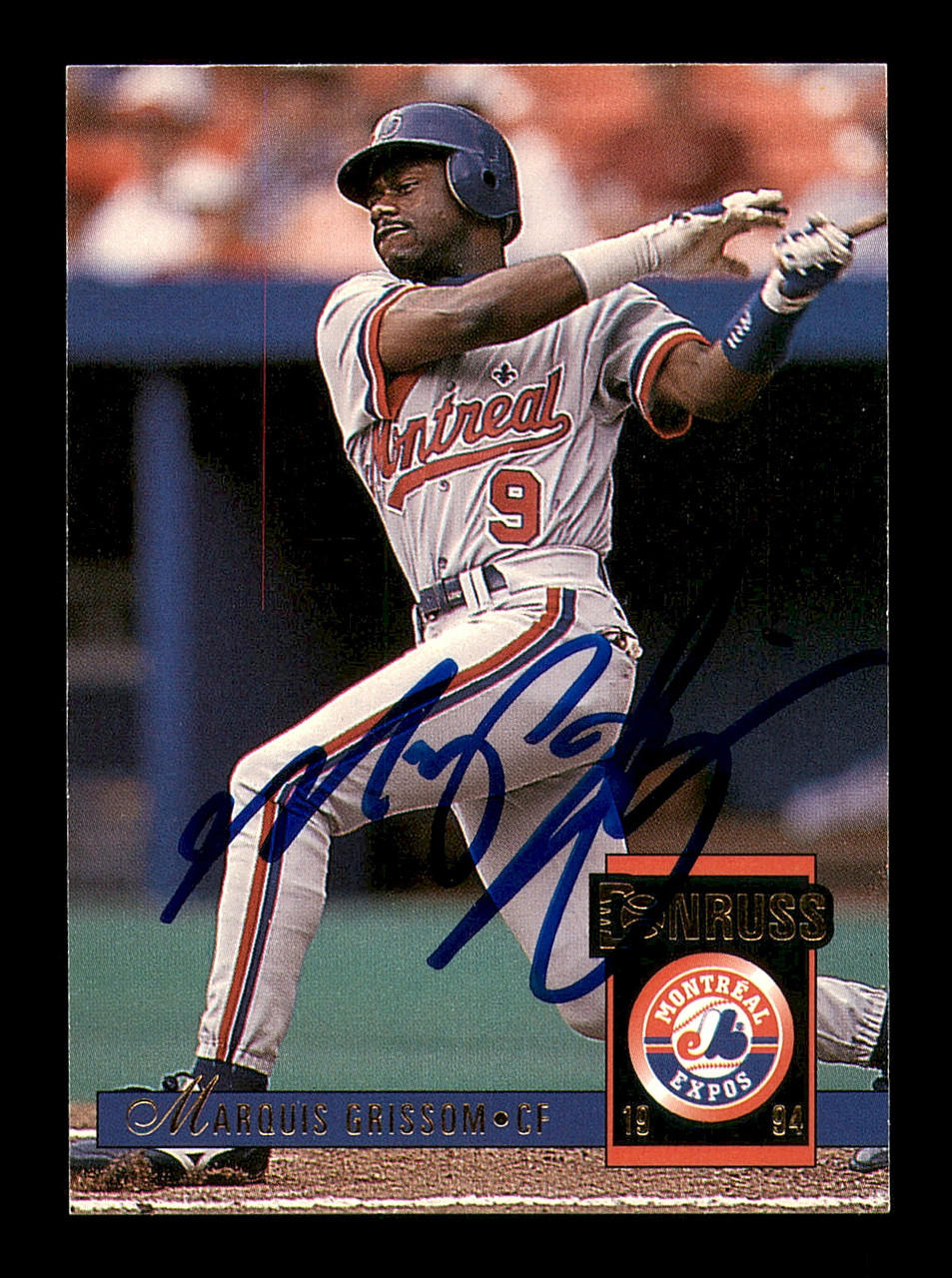 Marquis Grissom Autographed 1994 Donruss Card #37 Montreal Expos SKU  #184655 - Mill Creek Sports