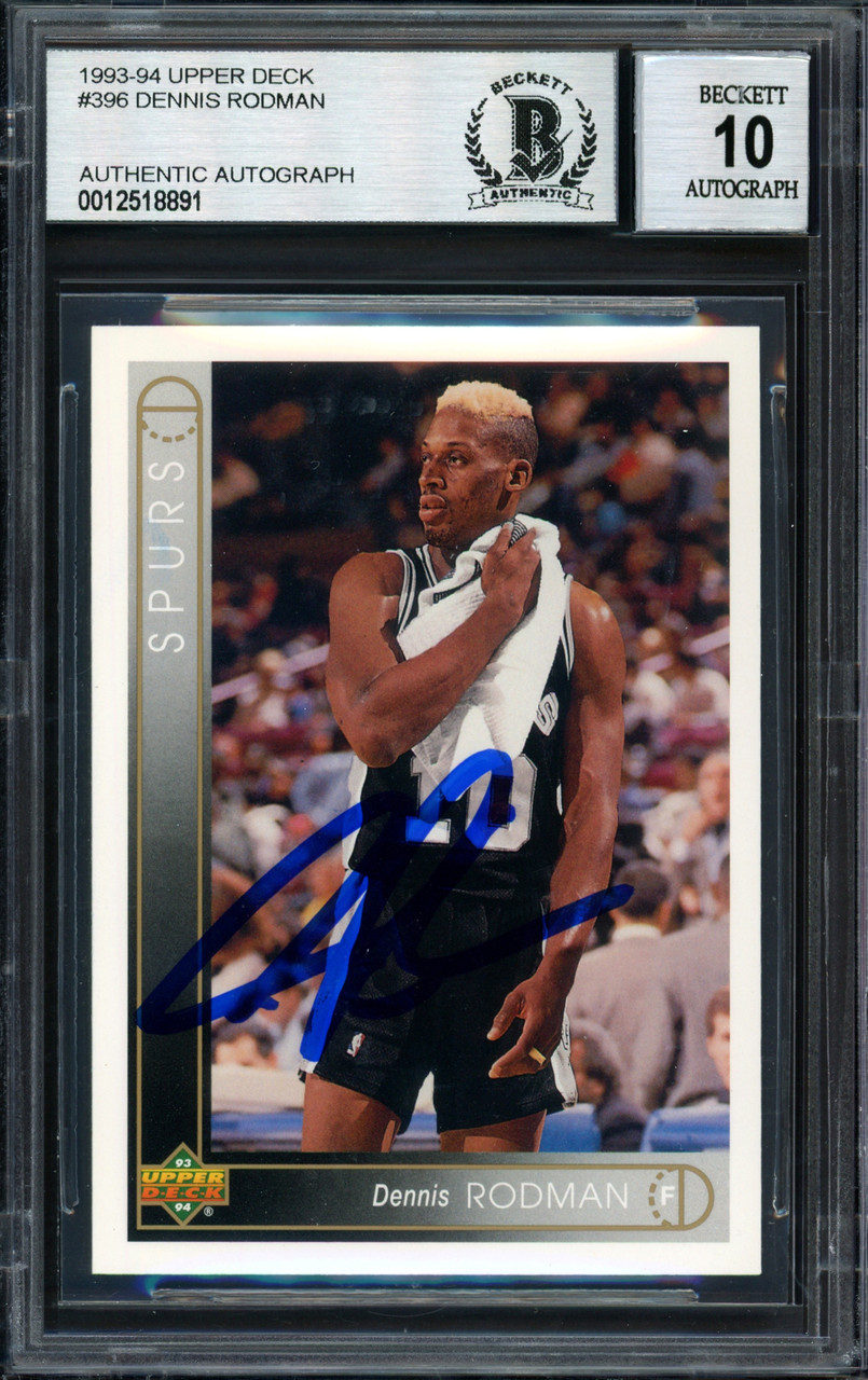 Dennis Rodman Autographed 1993-94 Upper Deck Card #396 San Antonio