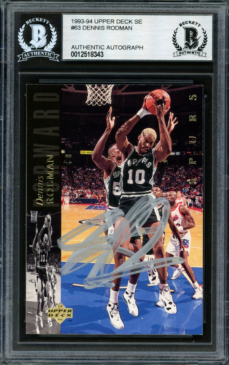 Dennis Rodman Autographed 1993-94 Upper Deck Card #63 San Antonio 