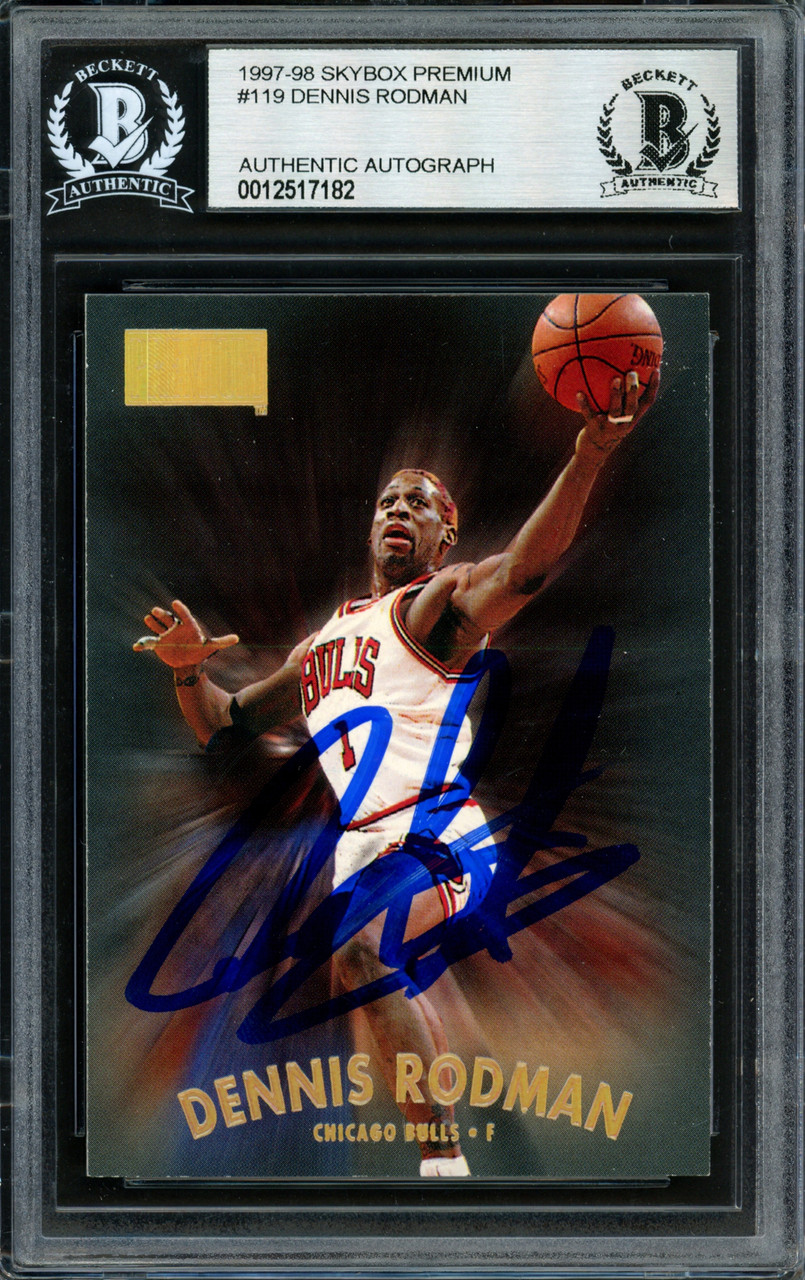 Dennis Rodman Autographed 1997-98 Skybox Premium Card #276 Chicago