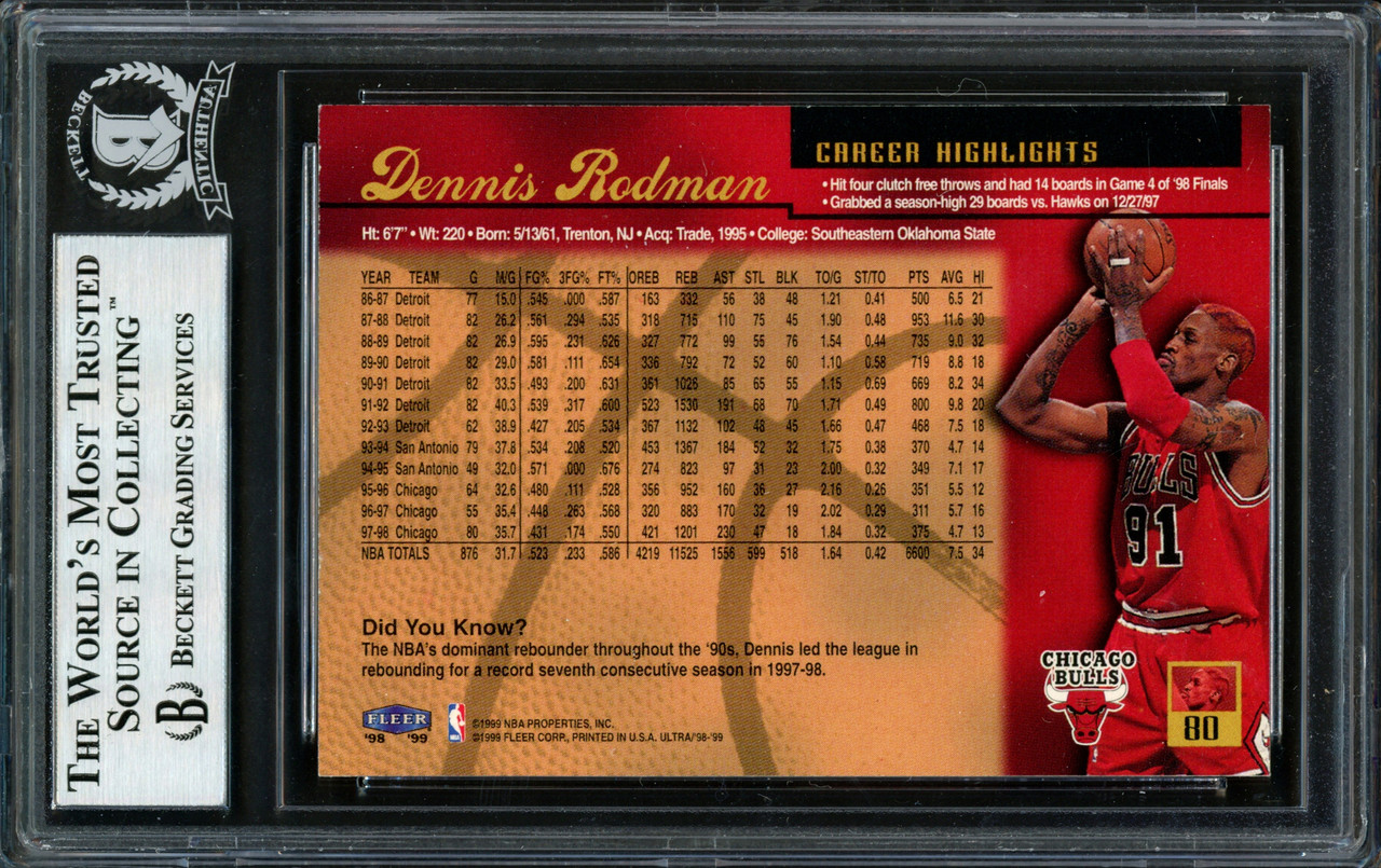 Chicago Bulls Dennis Rodman Autographed White Jersey JSA Stock #215737 -  Mill Creek Sports