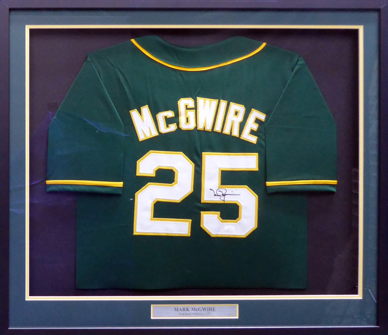Oakland Athletics Mark McGwire Autographed Framed Green Jersey JSA Stock  #185079 - Mill Creek Sports