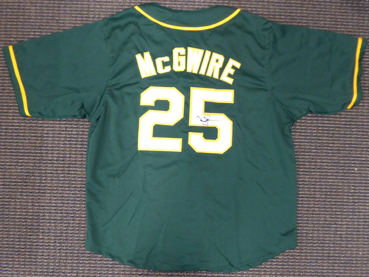 Oakland Athletics Mark McGwire Autographed Framed Green Jersey JSA