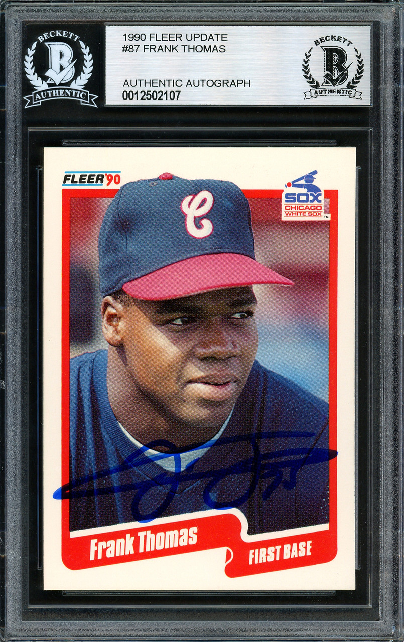 Frank Thomas Chicago White Sox Autographed 1990 Fleer Update #U-87 Beckett Fanatics Witnessed Authenticated Rookie Card