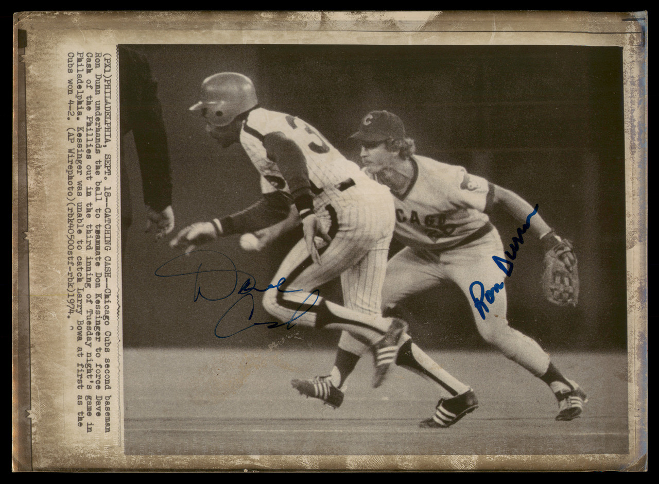 Dave Cash & Ron Dunn Autographed 8x11 AP Photo SKU #185500 - Mill