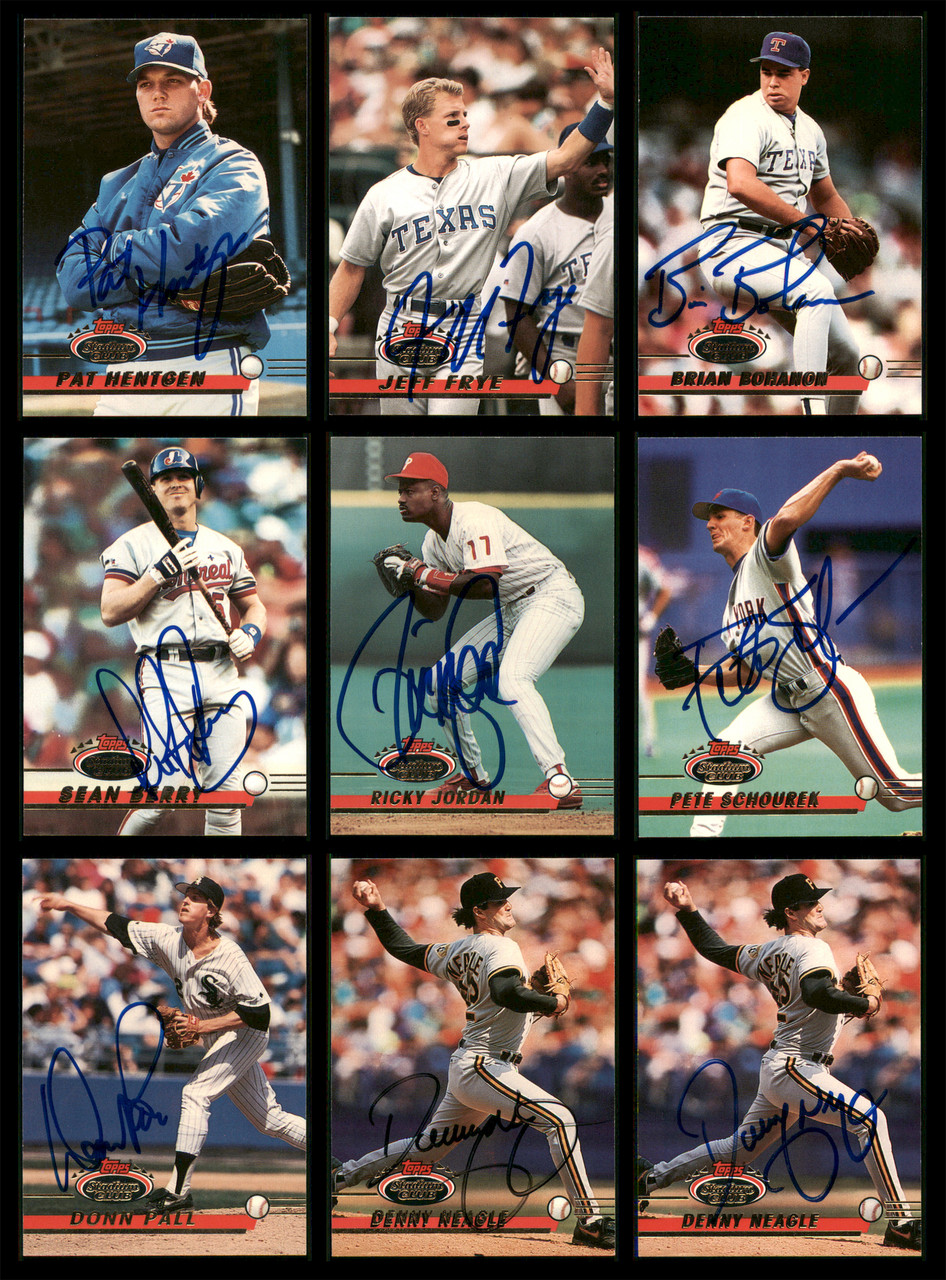 1993 Topps Stadium Club Baseball Autographed Cards Lot Of 35 SKU