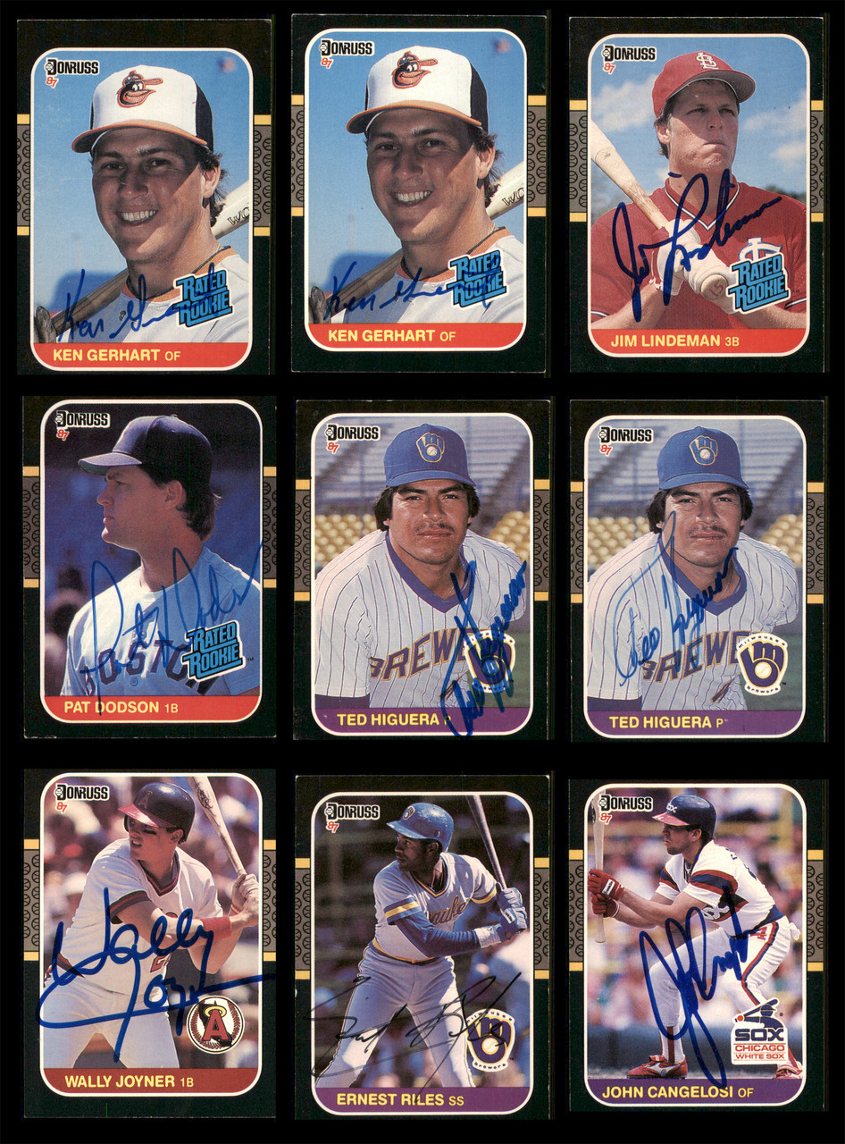 1987 Donruss Baseball Autographed Cards Lot Of 56 SKU #185579