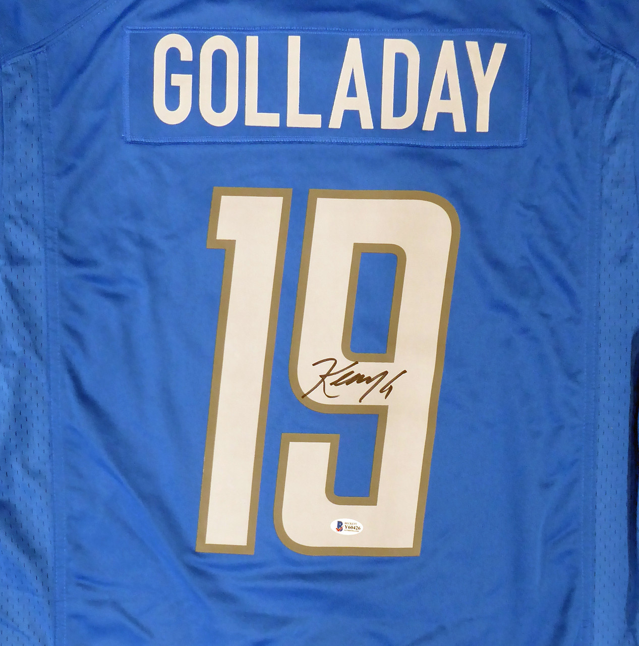 Detroit Lions Kenny Golladay Autographed Nike Blue Jersey Size XL Beckett BAS