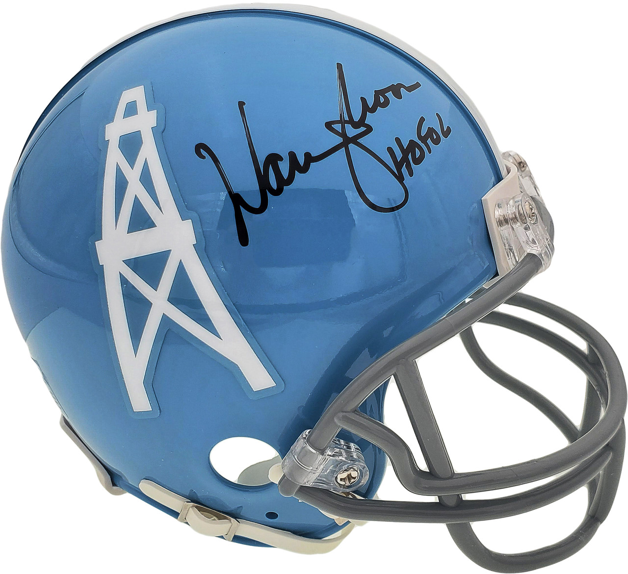 Warren Moon Autographed Houston Oilers Blue Mini Helmet 'HOF 06' In Black  MCS Holo Stock #185806