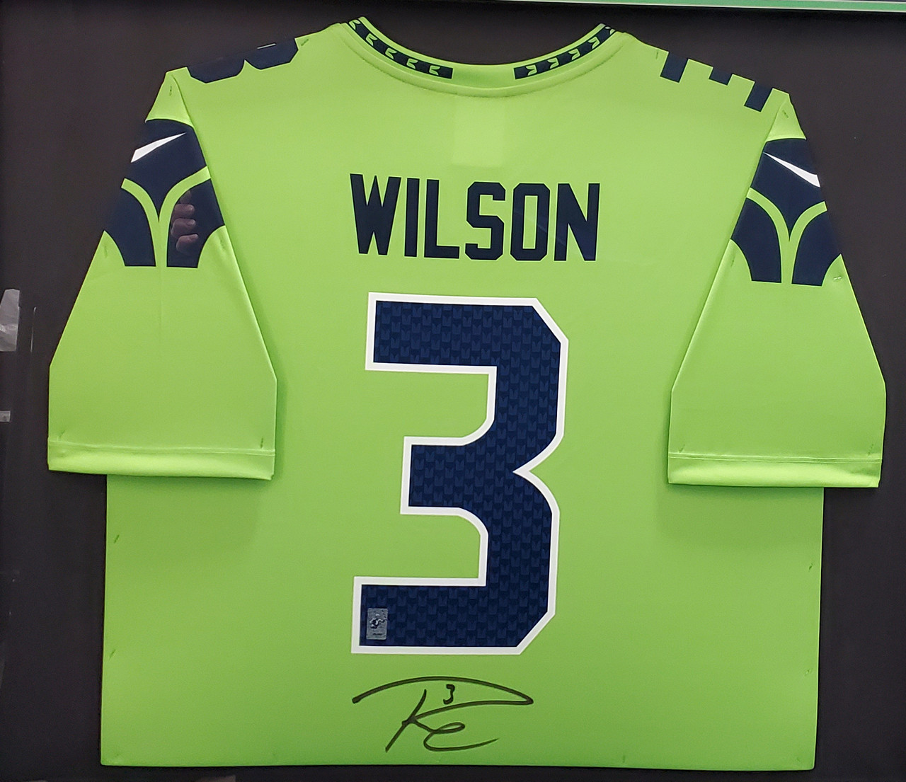 Seattle Seahawks Russell Wilson Autographed Framed White Nike