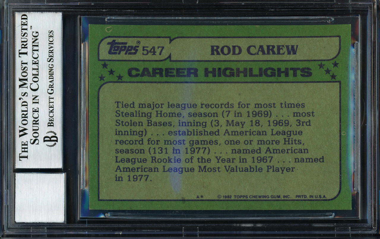 Rod Carew Autographed 1986 Topps All Star Set Card #16 California Angels  Auto Grade Gem Mint 10 Beckett BAS #12751606