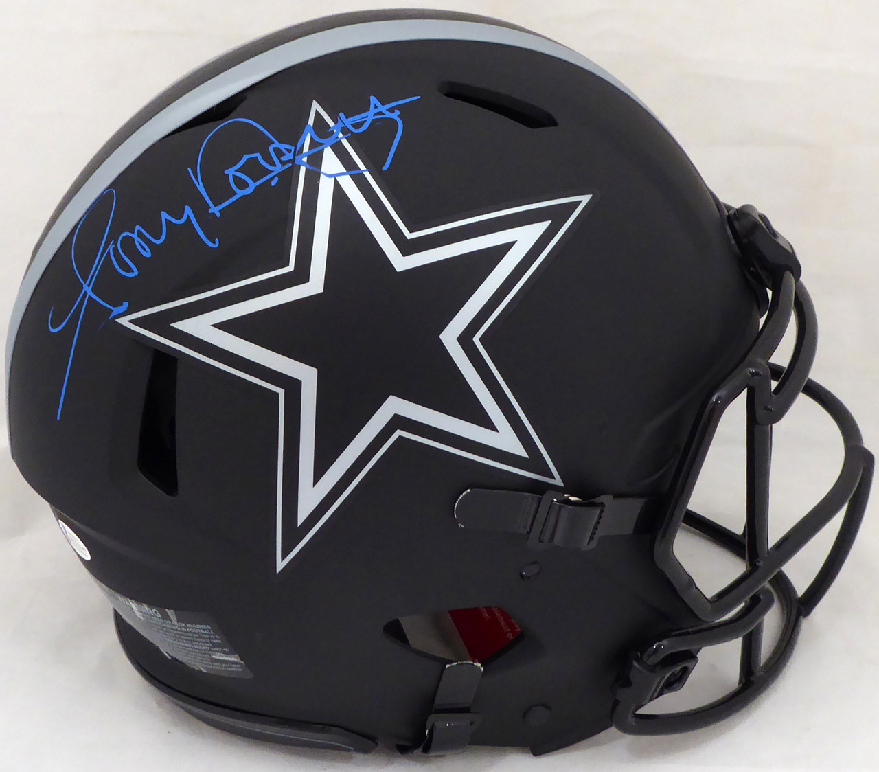 Tony Dorsett Autographed Dallas Cowboys Eclipse Black Full Size Authentic  Speed Helmet Beckett BAS #WE12147