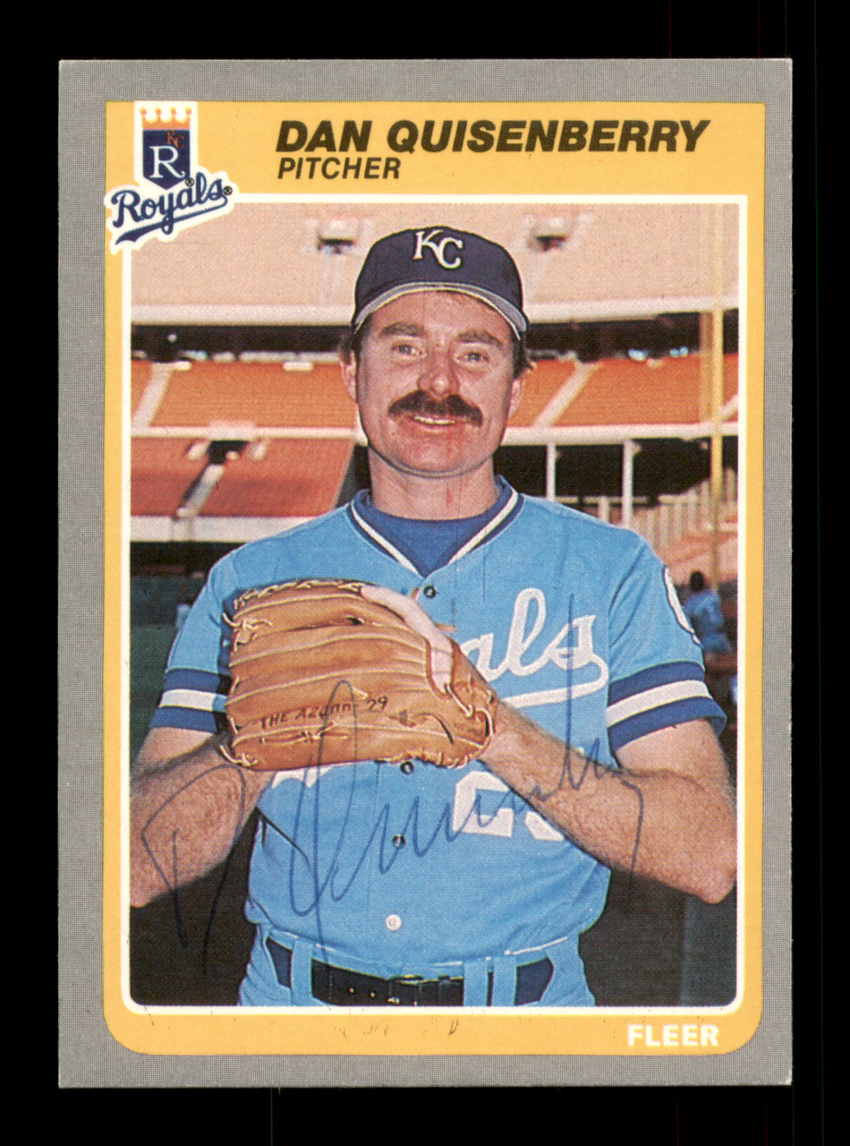 Dan Quisenberry Autographed 1985 Fleer Card #211 Kansas City Royals SKU  #187924 - Mill Creek Sports