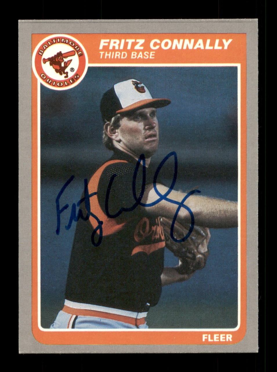 Fritz Connally Autographed 1985 Fleer Update Card #U-30 Baltimore Orioles  SKU #187985