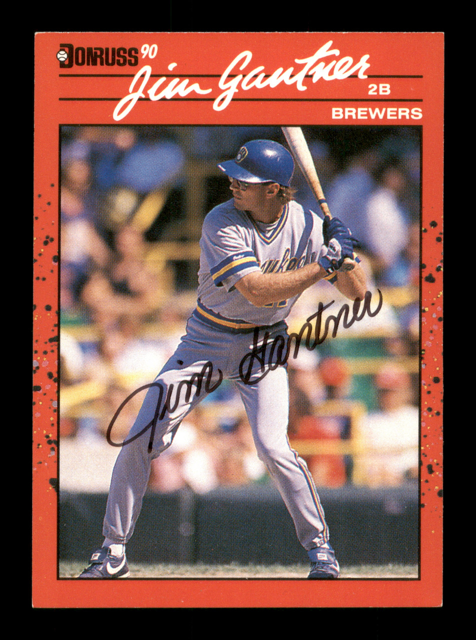Jim Gantner Autographed 1990 Donruss Card #291 Milwaukee Brewers SKU #188571