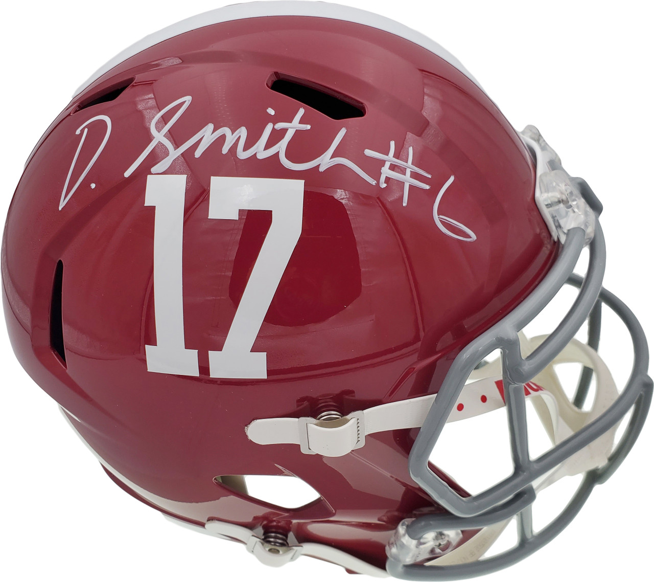 Autographed/Signed Devonta Smith Alabama Red College Football