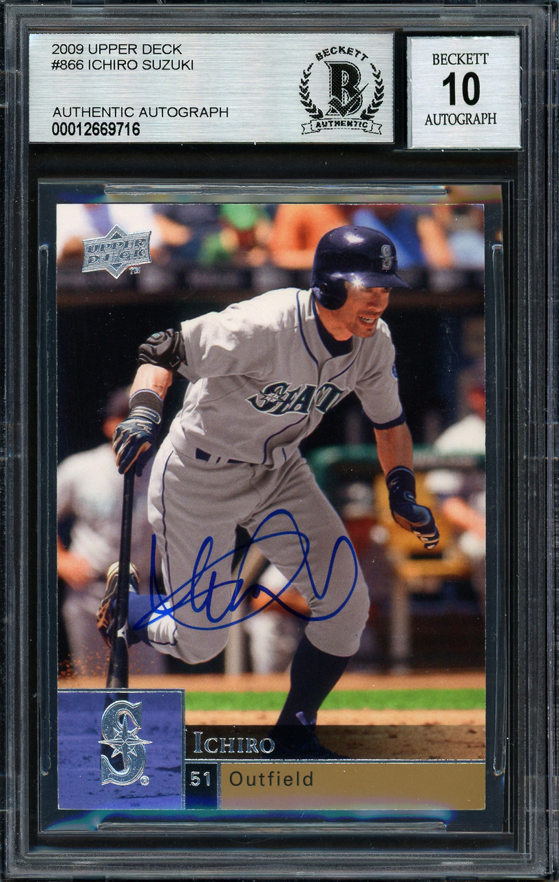 Ichiro Suzuki Autographed 2009 Upper Deck Card #866 Seattle