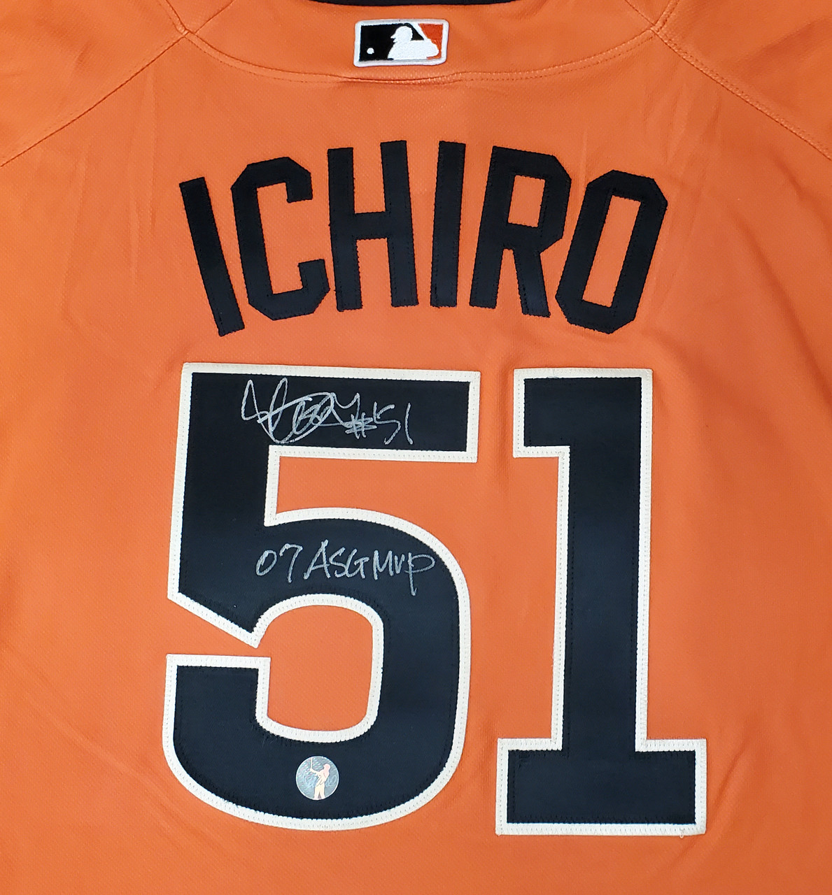 Seattle Mariners Ichiro Suzuki Autographed Orange Majestic 2007 All-Star  Game Jersey 07 ASG MVP Size XXL IS Holo Stock #189998